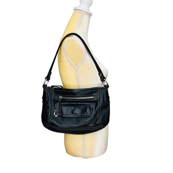 Fossil Handbag Black Leather Single Strap Shoulder Bag Top Zip - Picture 16 of 16